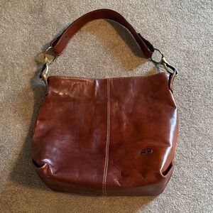 Cuoieria Fiorentina Leather Shoulder Bag in Chestnut Brown
